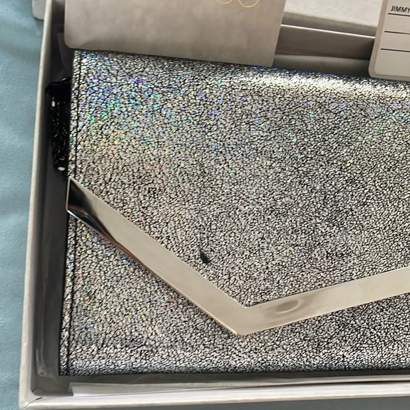 Jimmy Choo
Emmie Glitter Leather Clutch Bag - Picture 4 of 12